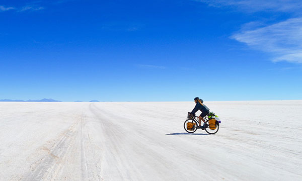 Man on Bike in Desert