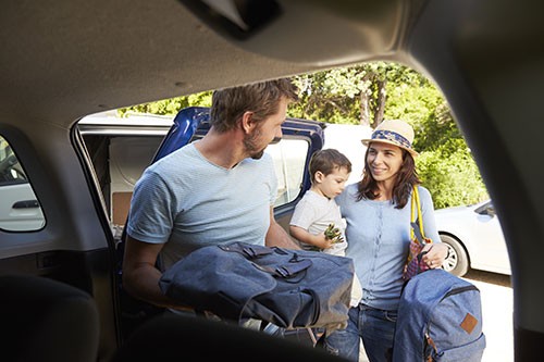 Family in car