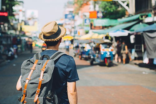 Man with backpack