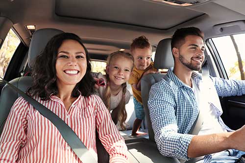 Family in car